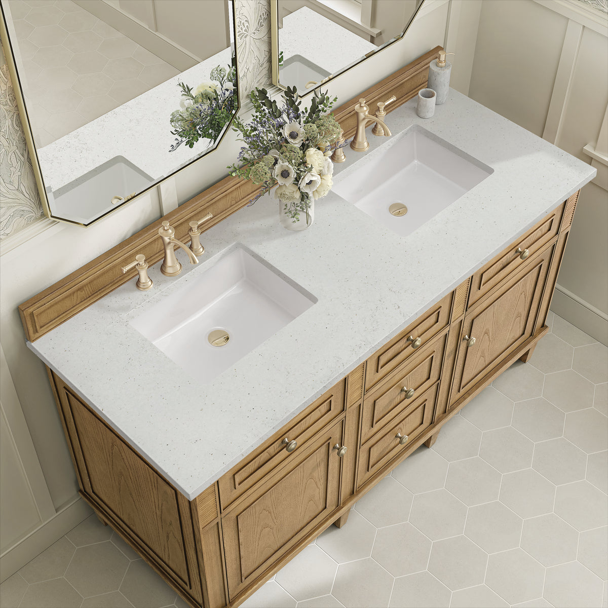 James Martin Lorelai 60" Double Bathroom Vanity, Light Natural Oak, view 34