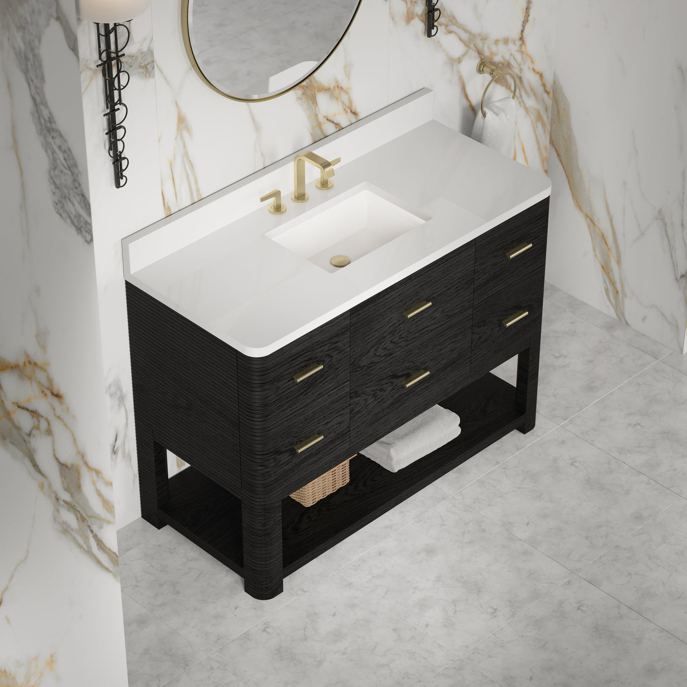 James Martin Lucian 48" Single Bathroom Vanity, Carbon Oak by James Martin