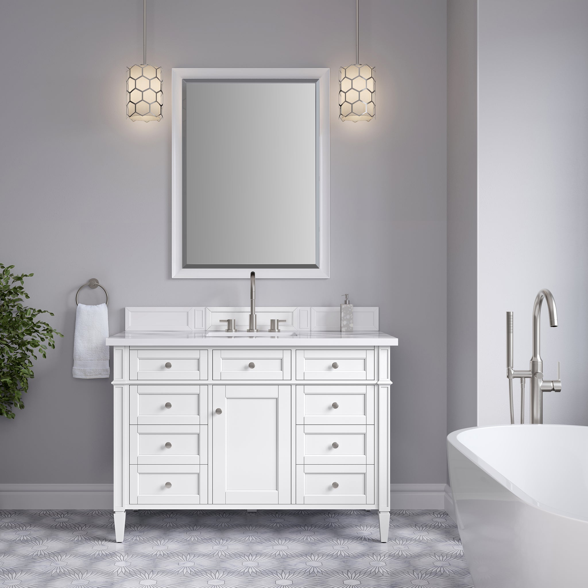 James Martin Brittany 48" Single Bathroom Vanity, Bright White by James Martin