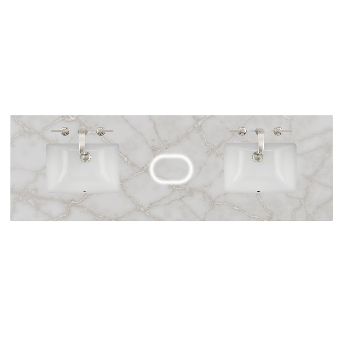 James Martin 72" Double Vanity Top with Victorian Silver (Silestone, FreePower) countertop