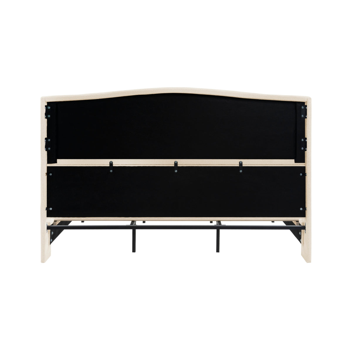 King Size Bed Frame with Upholstered Teddy Velvet Headboard, photo 11 of 16