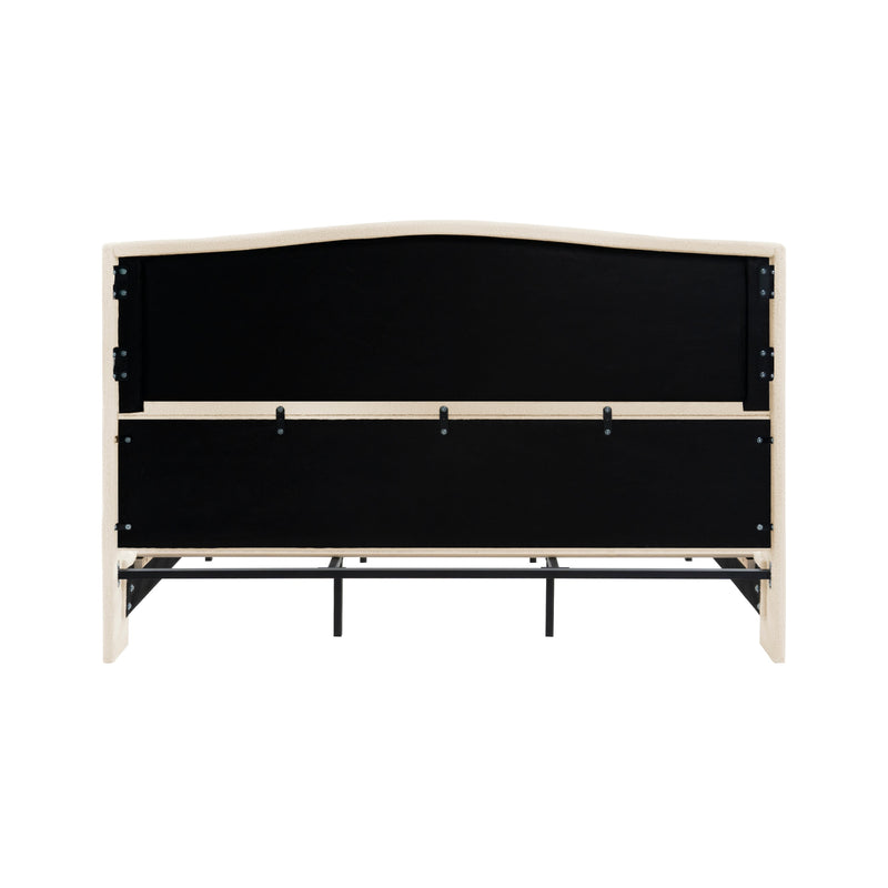 King Size Bed Frame with Upholstered Teddy Velvet Headboard, photo 11 of 16