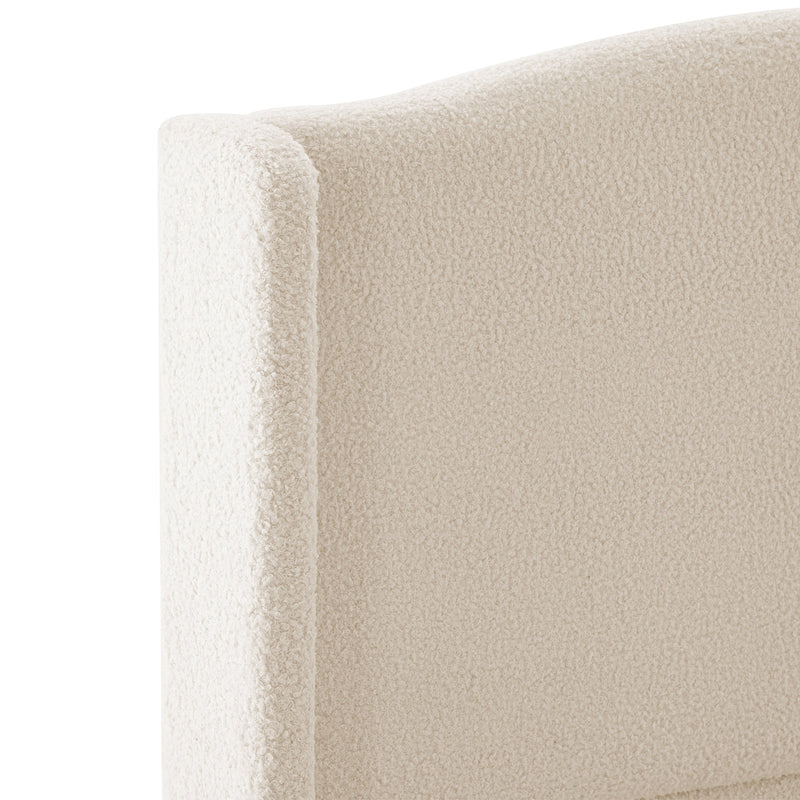 King Size Bed Frame with Upholstered Teddy Velvet Headboard, photo 12 of 16