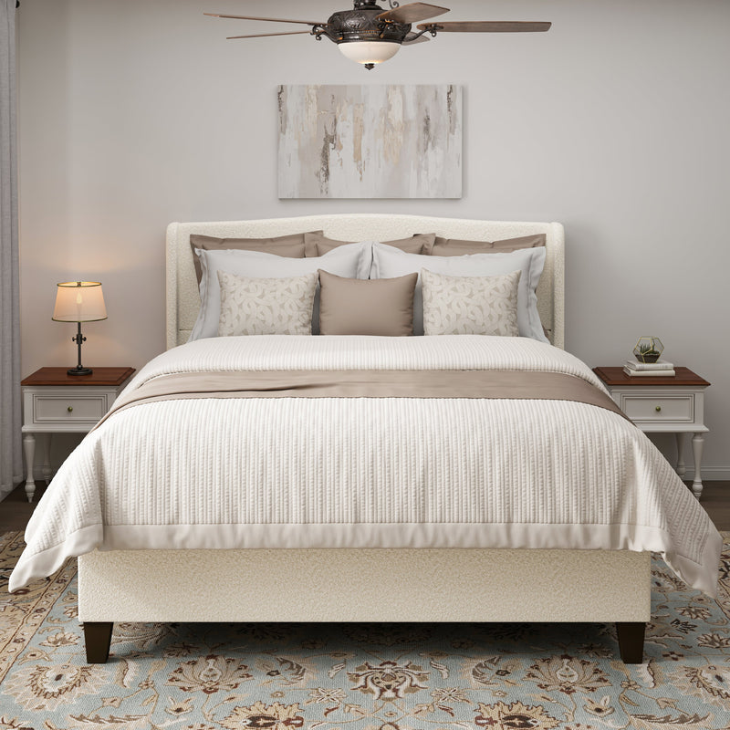 King Size Bed Frame with Upholstered Teddy Velvet Headboard, photo 2 of 16