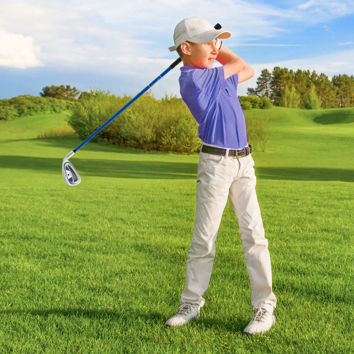 Junior #7 Iron for Kids with Fiberglass Shaft and Headcover by DirectDeals