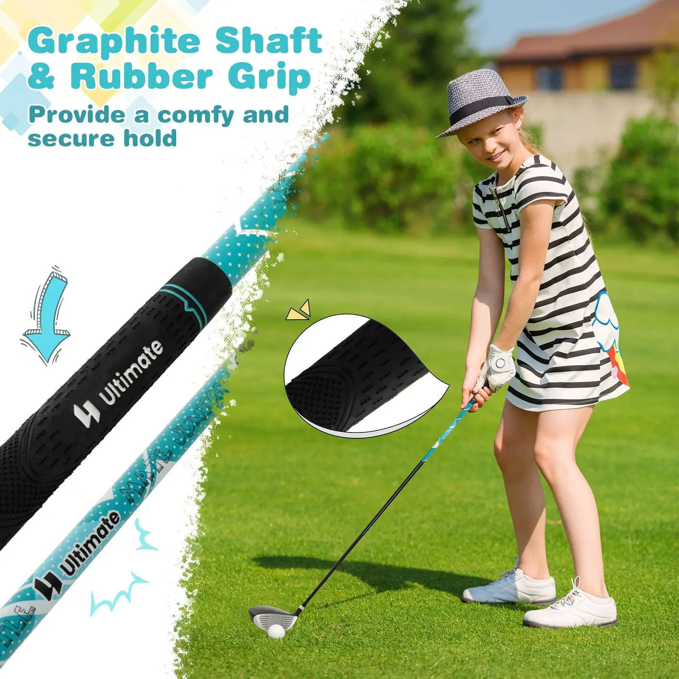 Junior Complete Golf Club Set with Stand Bag Rain Hood by DirectDeals