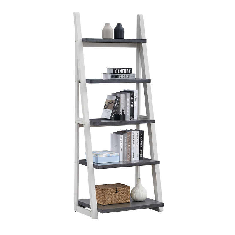 5-Tier Ladder Shelf with Rubber Wood Frame, photo 2 of 10