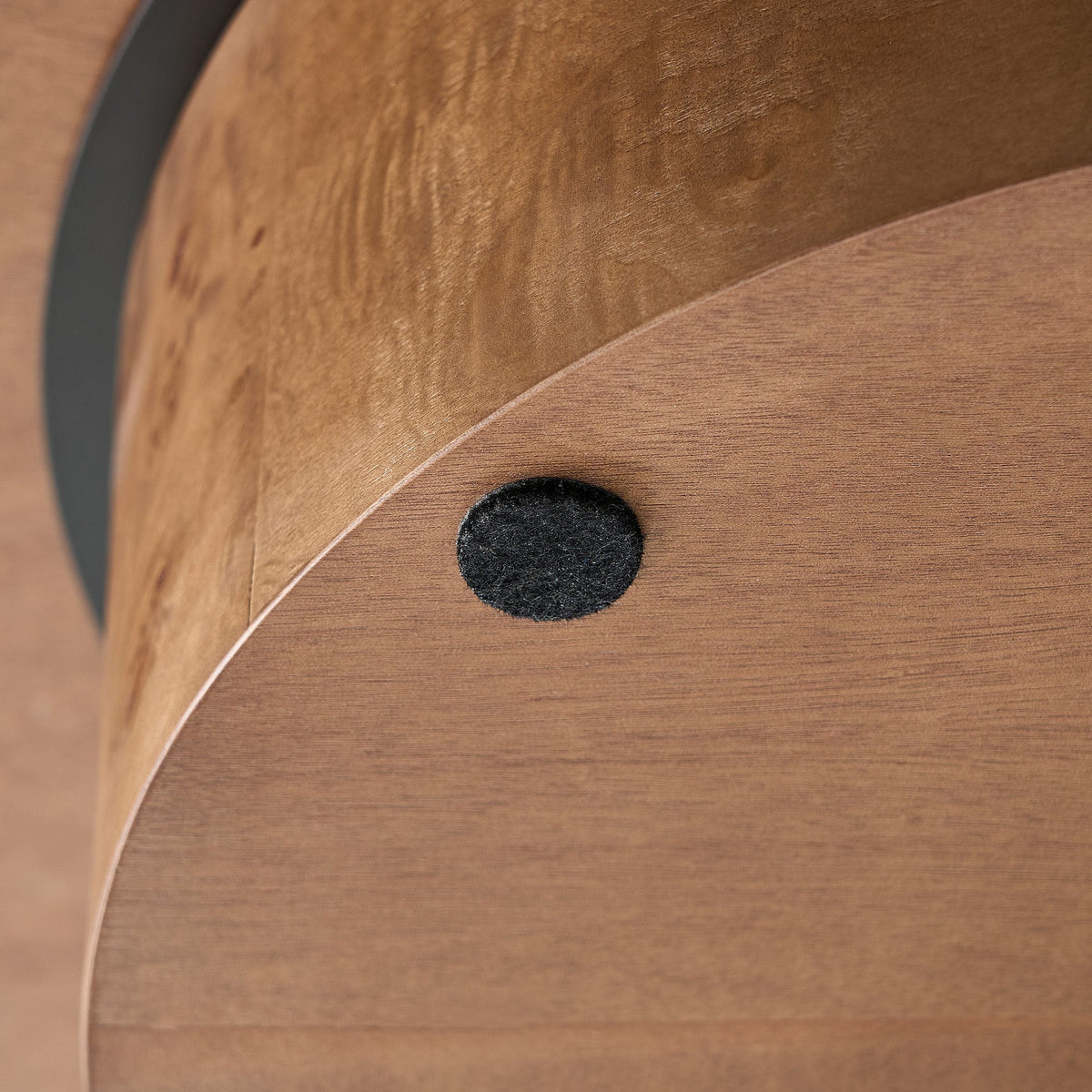 Walnut Burl Wood Veneer Round Coffee Table with Pedestal Base - Walnut, photo 14 of 16