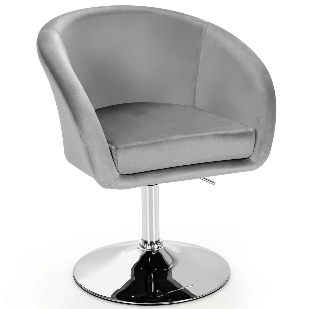 360 Degree Swivel Makeup Stool Accent Chair with Round Back and Metal Base by DirectDeals