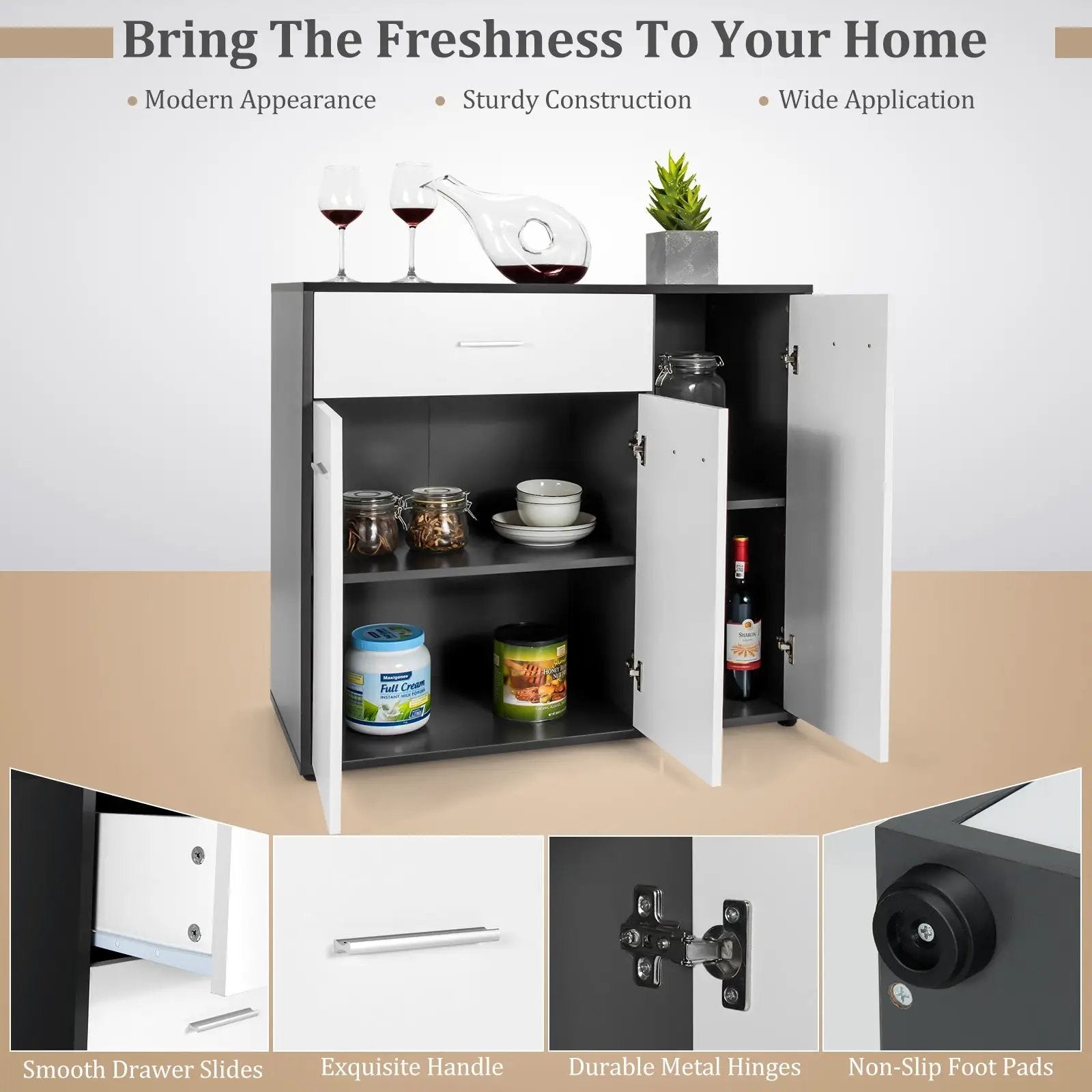 Buffet Sideboard Storage Cabinet with Spacious Table Top by DirectDeals