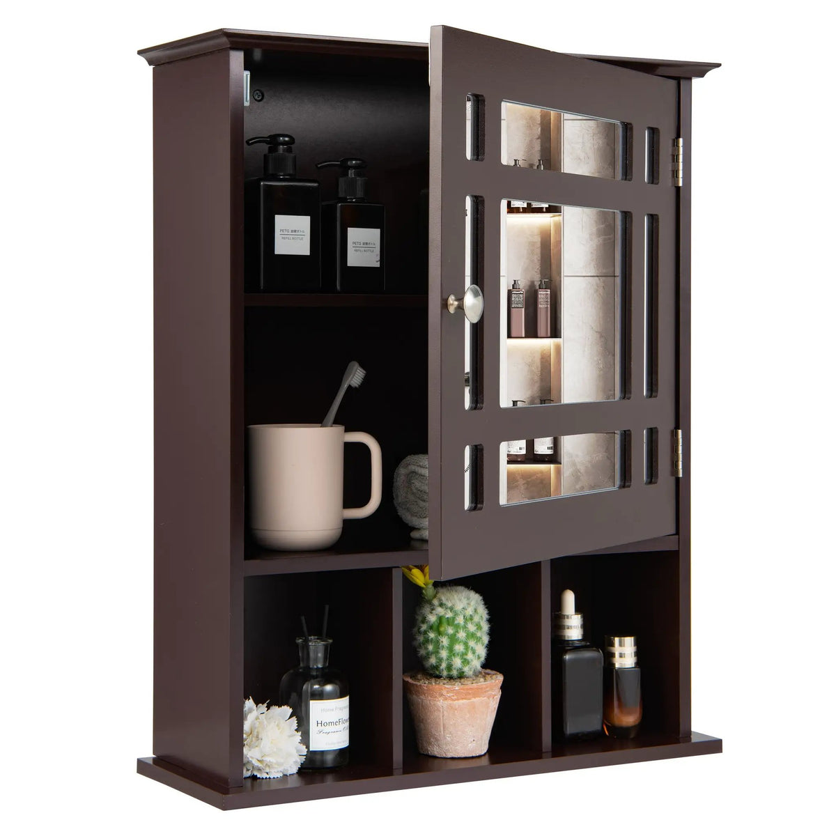 Wall Mounted and Mirrored Bathroom Cabinet by DirectDeals