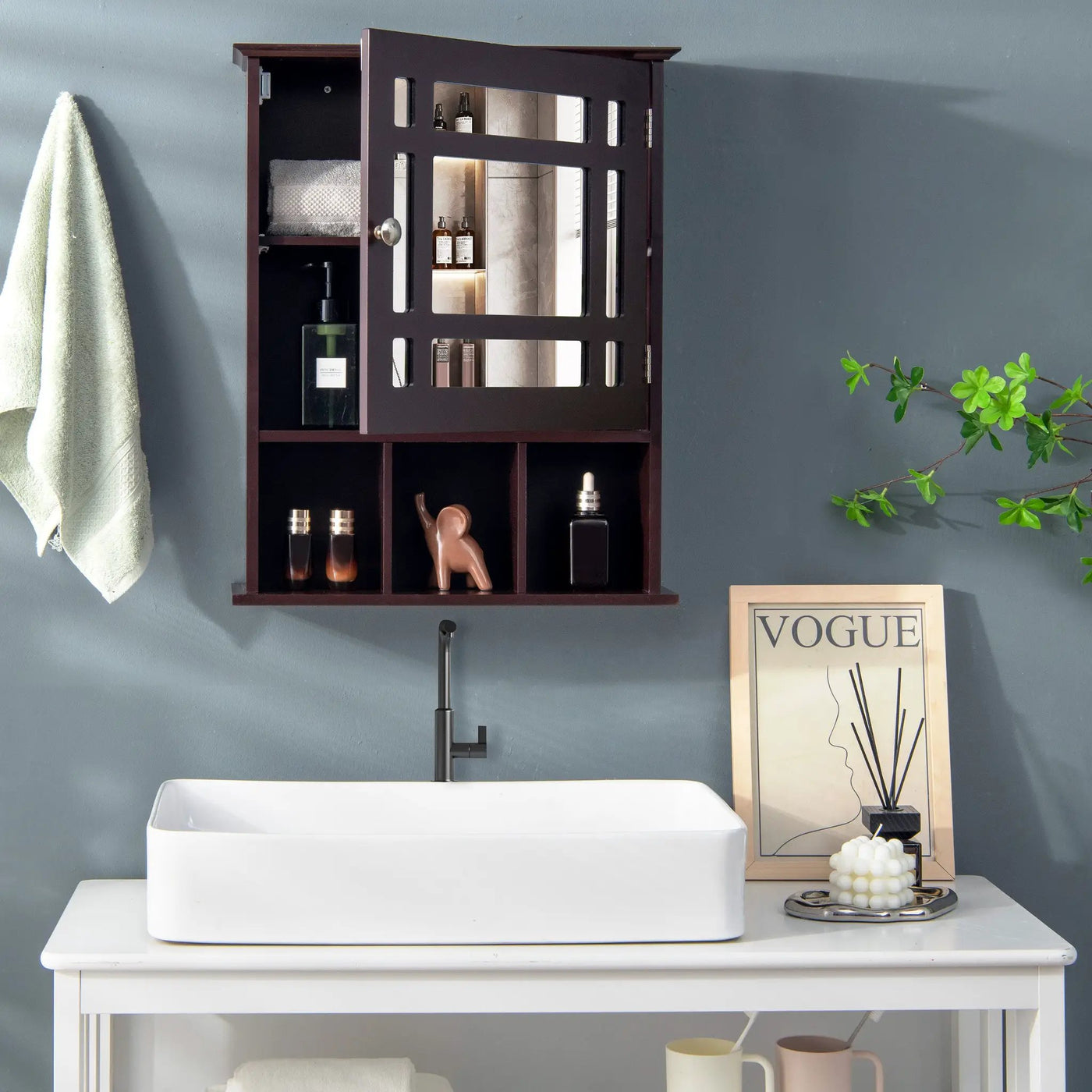 Wall Mounted and Mirrored Bathroom Cabinet by DirectDeals
