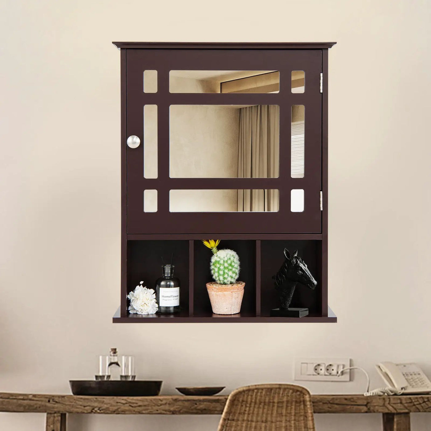 Wall Mounted and Mirrored Bathroom Cabinet by DirectDeals