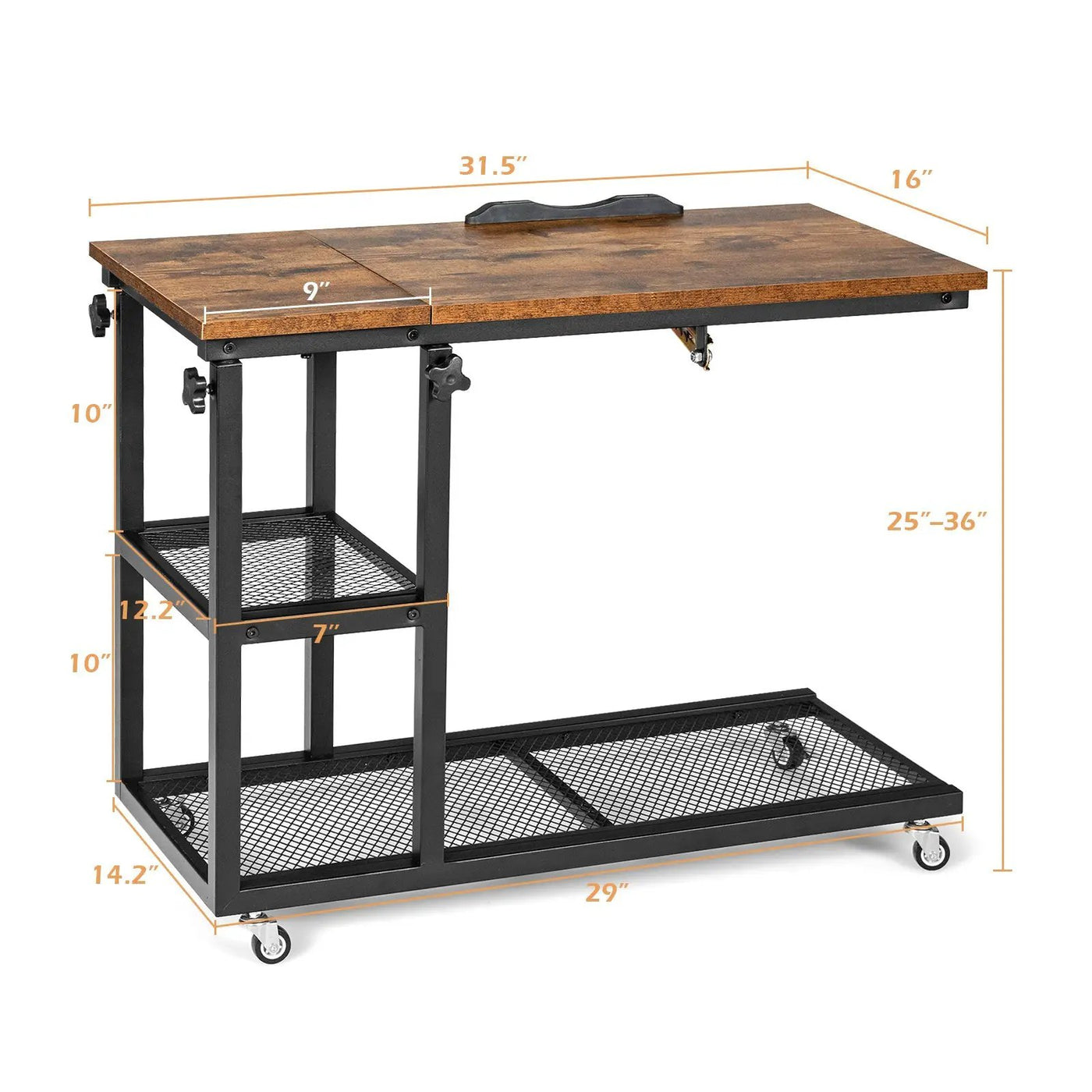 Adjustable C-Shaped Bedside Table by DirectDeals
