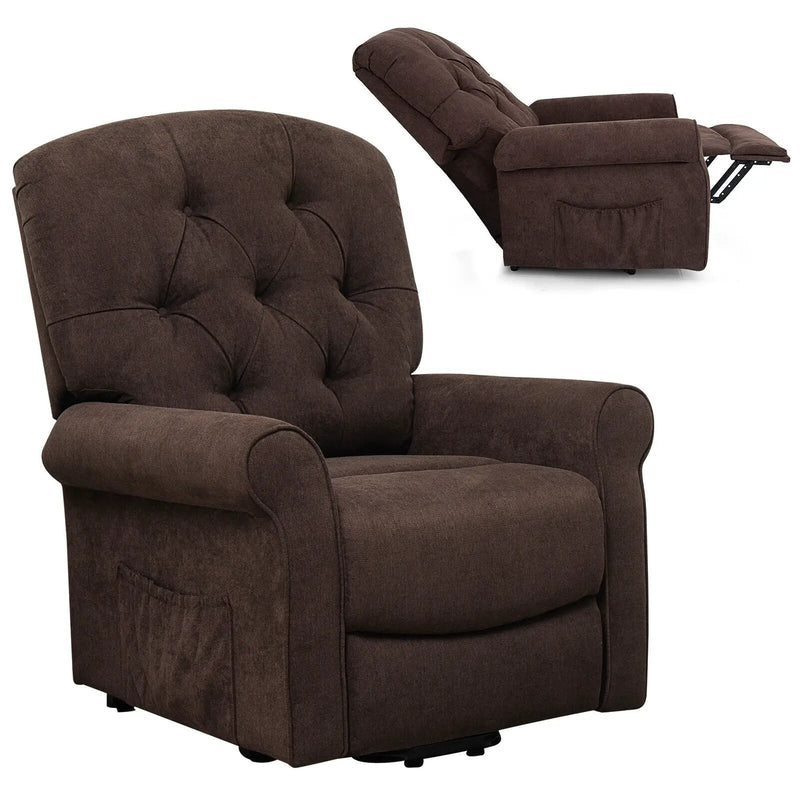 Recliner Chair Sofa for Elderly with Side Pocket and Remote Control by DirectDeals