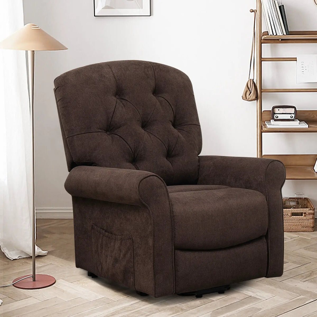 Recliner Chair Sofa for Elderly with Side Pocket and Remote Control by DirectDeals