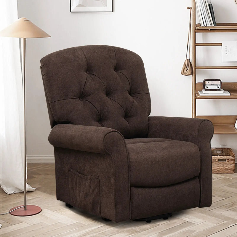 Recliner Chair Sofa for Elderly with Side Pocket and Remote Control by DirectDeals
