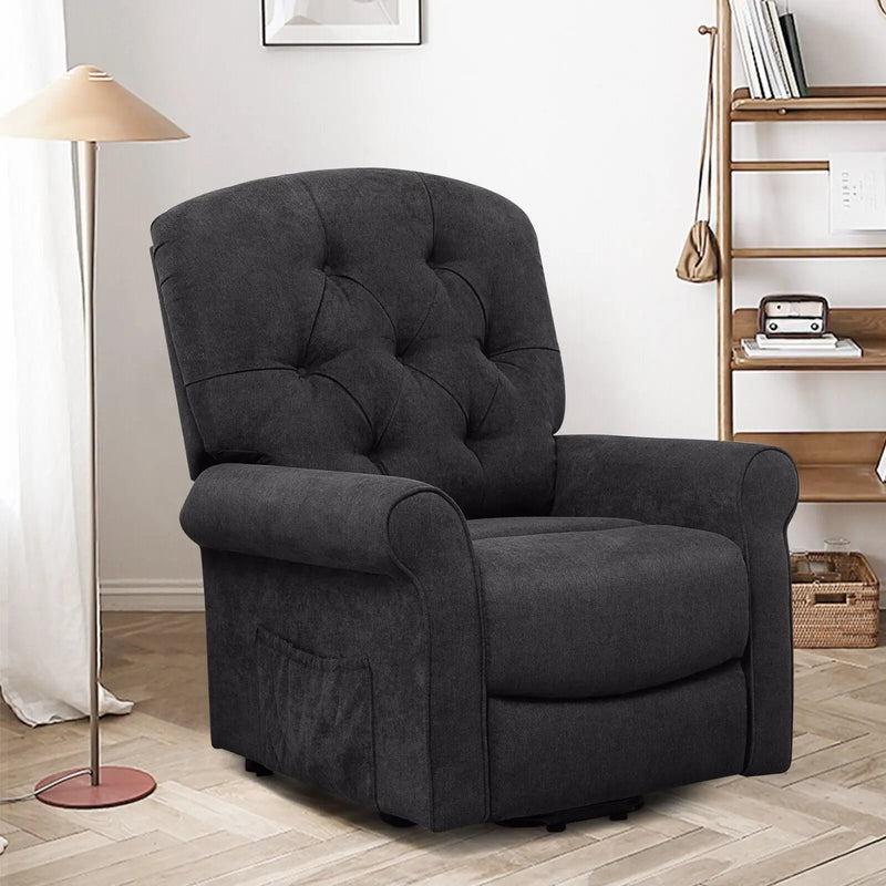 Recliner Chair Sofa for Elderly with Side Pocket and Remote Control by DirectDeals