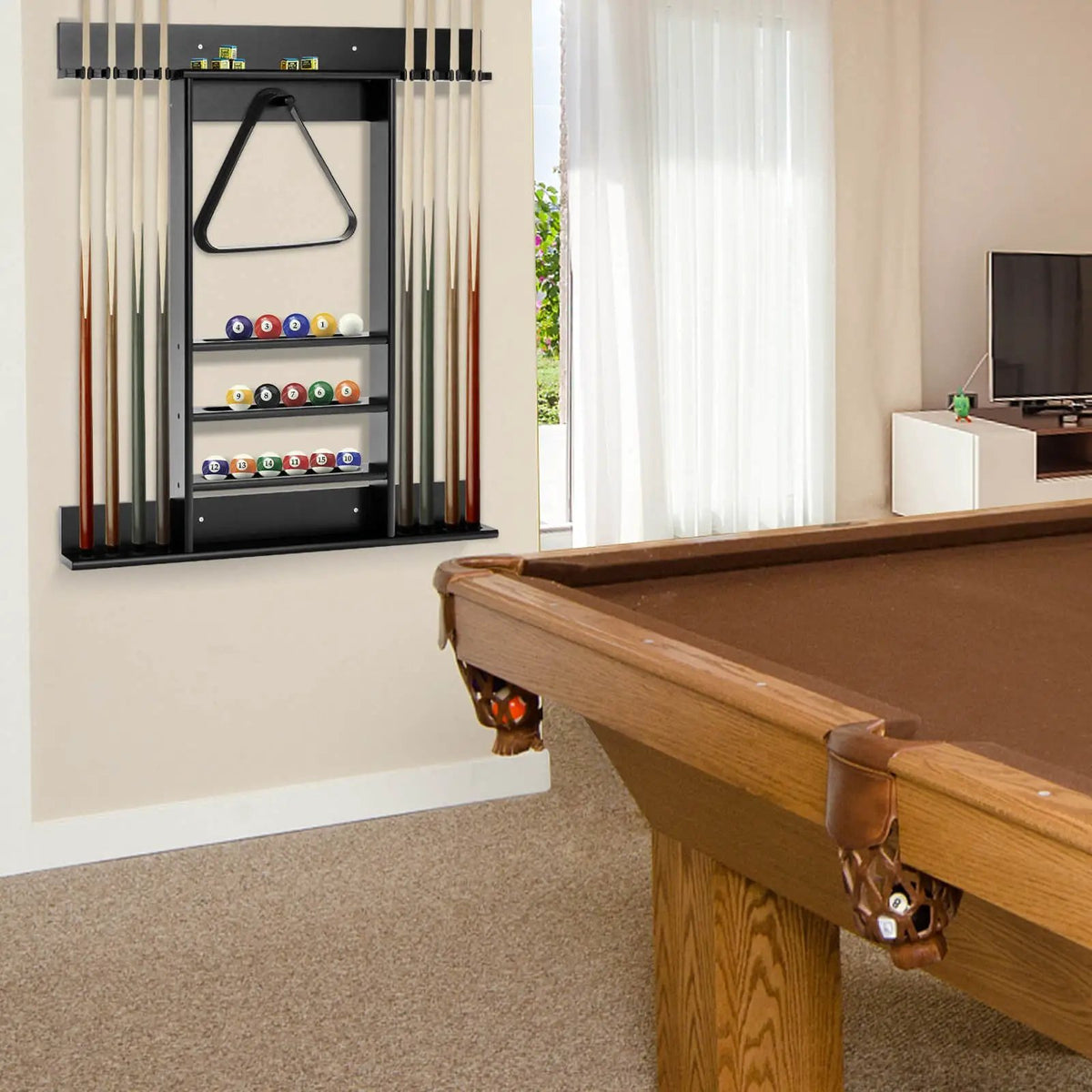 Wall-mounted Billiards Pool Cue Rack Only by DirectDeals