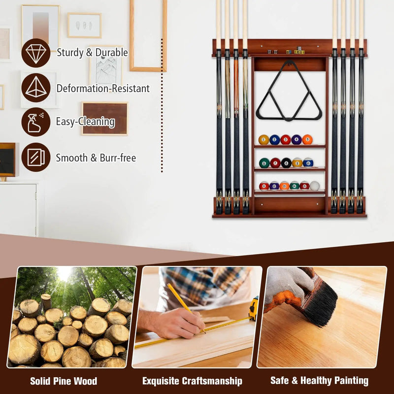 Wall-mounted Billiards Pool Cue Rack Only by DirectDeals
