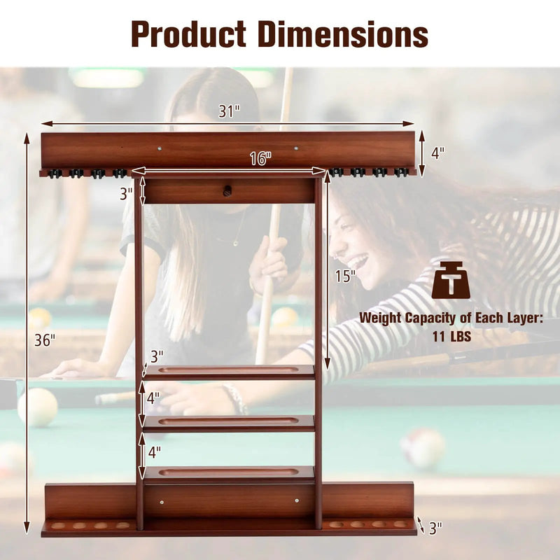 Wall-mounted Billiards Pool Cue Rack Only by DirectDeals