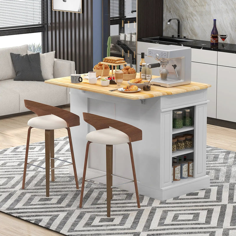Kitchen Island with Storage and 3-Level Adjustable Shelves by DirectDeals