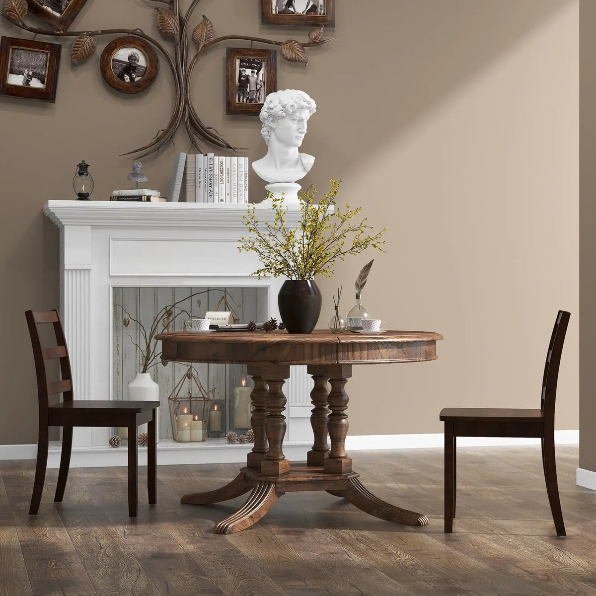 Set of 2 Wood Dining Chairs with Solid Rubber Wood Legs by DirectDeals
