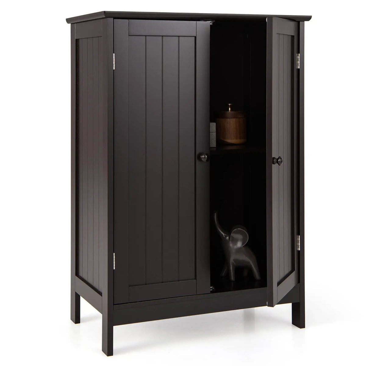 Bathroom Floor Storage Double Door Cupboard Cabinet by DirectDeals