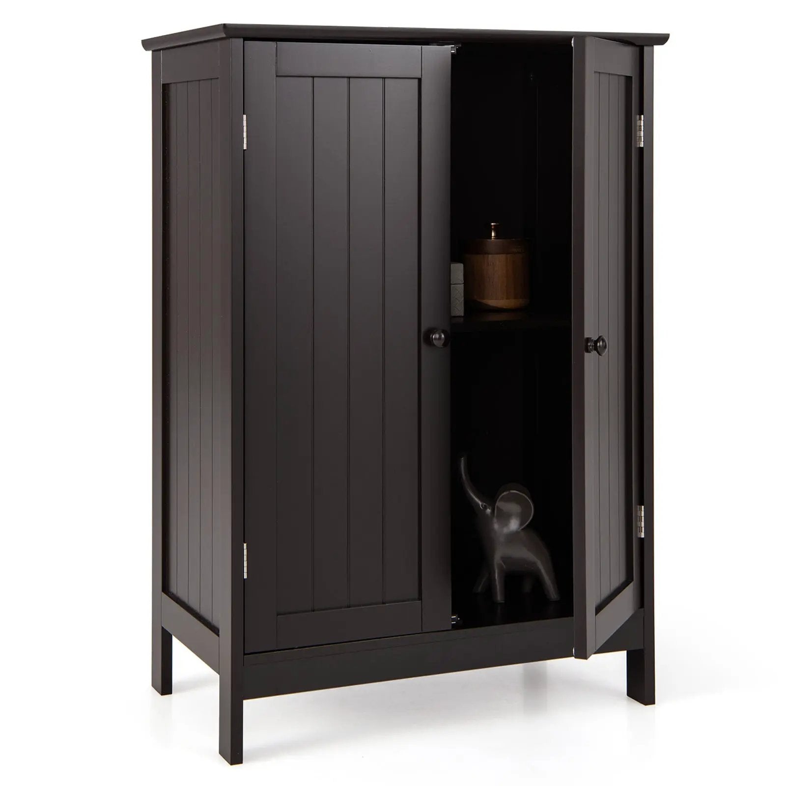 Bathroom Floor Storage Double Door Cupboard Cabinet by DirectDeals