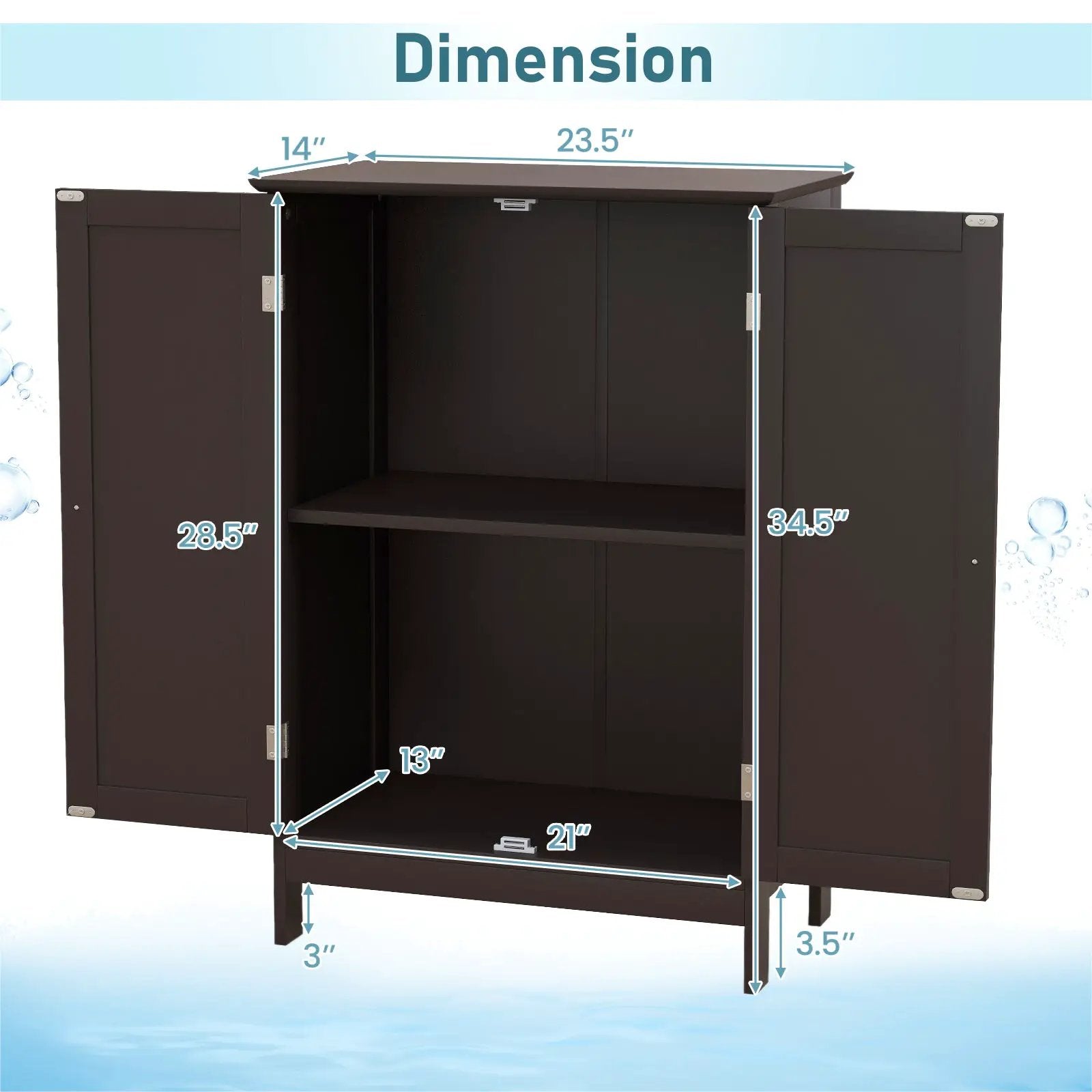 Bathroom Floor Storage Double Door Cupboard Cabinet by DirectDeals