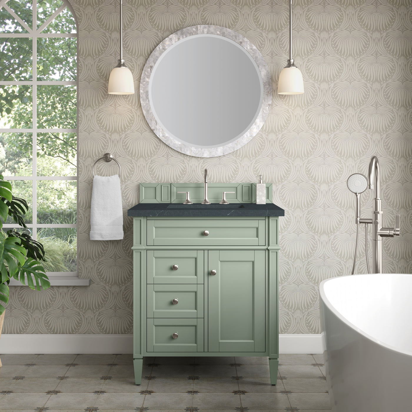 James Martin Brittany 30" Single Bathroom Vanity, Sage Green by James Martin