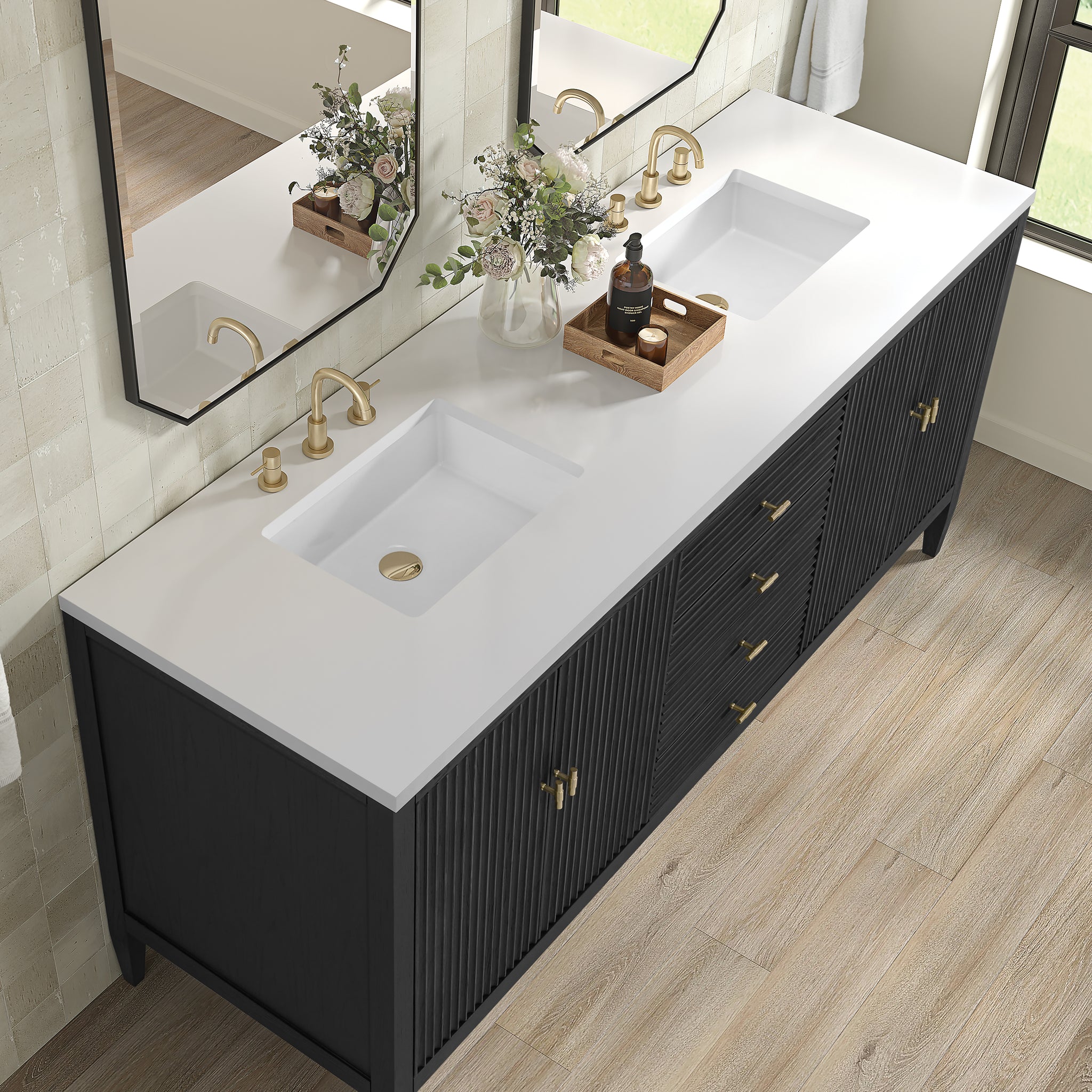 James Martin Myrrin 72" Single Bathroom Vanity, Carbon Oak by James Martin
