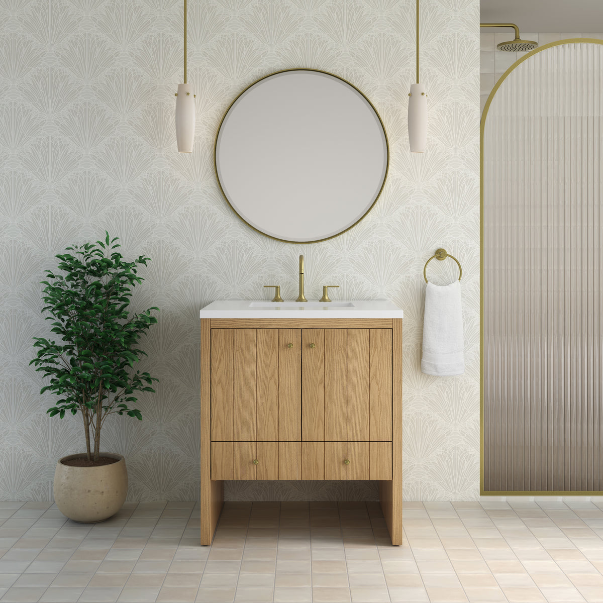 James Martin Hudson 30" Single Bathroom Vanity, Light Natural Oak, view 31