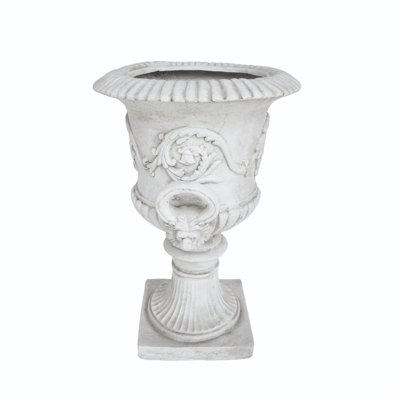 Antique White MGO Garden Urn Planter with Faux-Stone Finish, photo 8 of 9