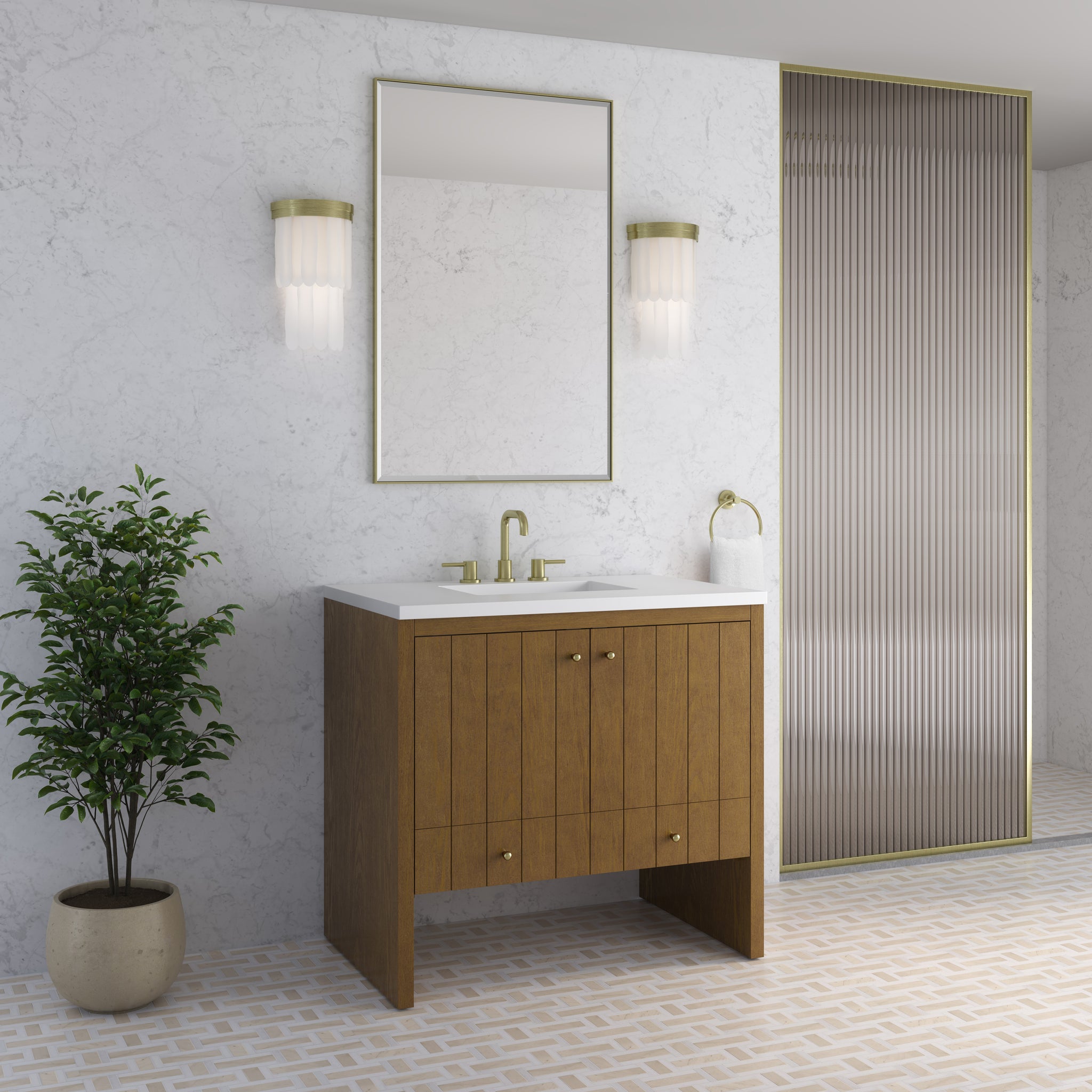 James Martin Hudson 36" Single Bathroom Vanity, Honey Oak, view 34