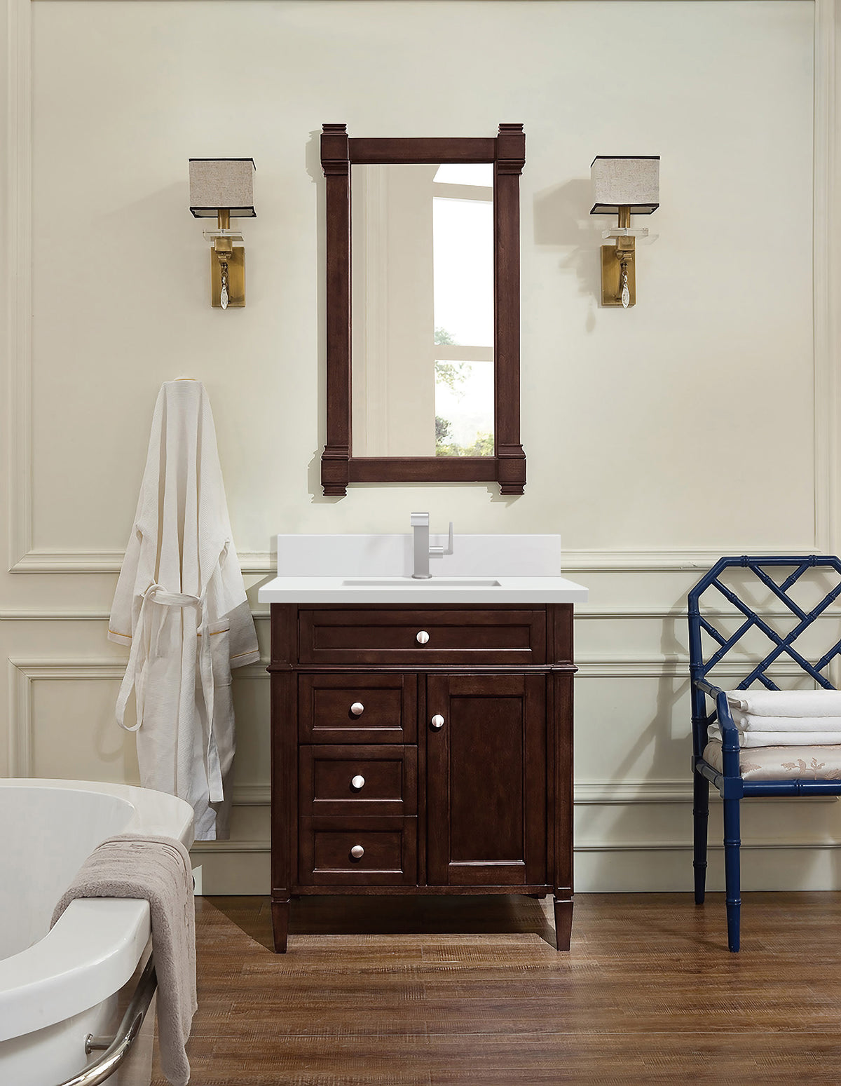 James Martin Brittany 30" Single Bathroom Vanity, Burnished Mahogany, view 27