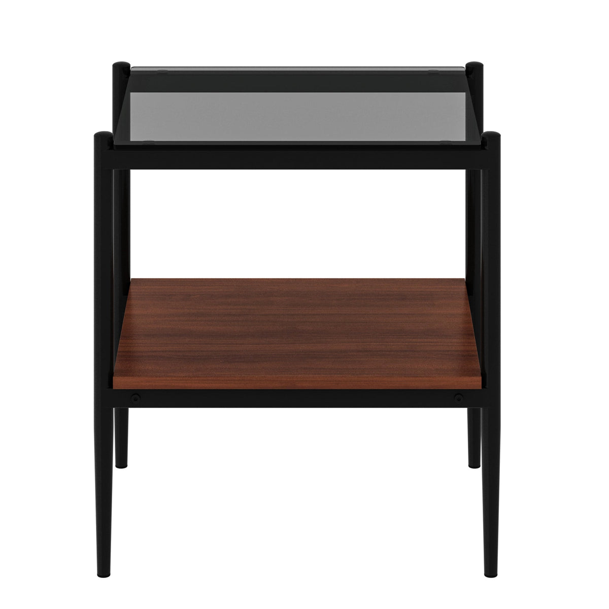 Rectangle End Table Set with Gray Tempered Glass Tops - Gray, photo 9 of 14