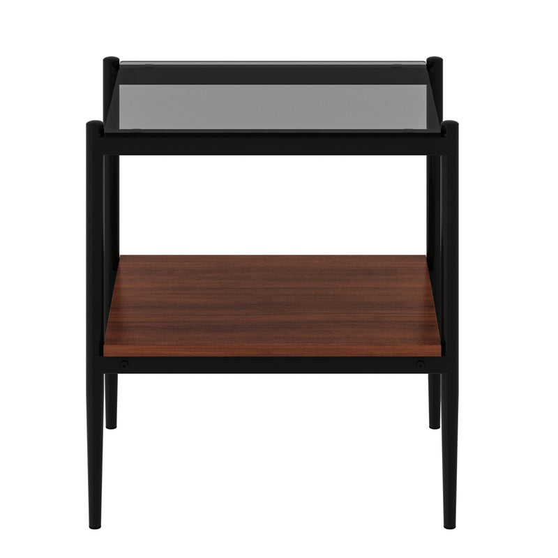Rectangle End Table Set with Gray Tempered Glass Tops - Gray, photo 9 of 14