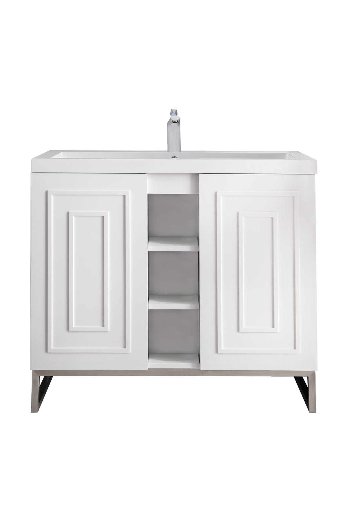 James Martin Alicante' 39.5" Single Bathroom Vanity, Glossy White, view 2