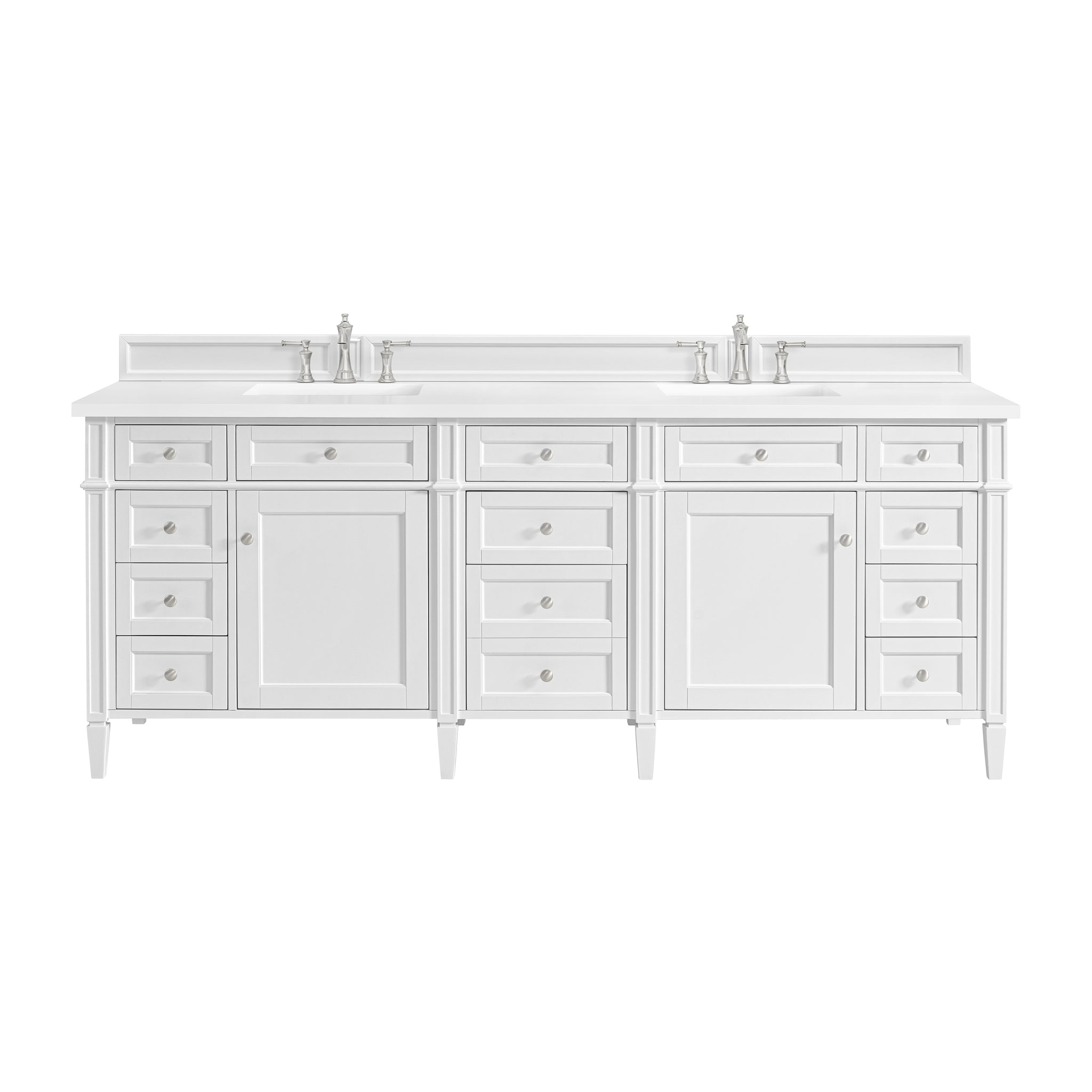 James Martin Brittany 84" Double Bathroom Vanity, Bright White by James Martin