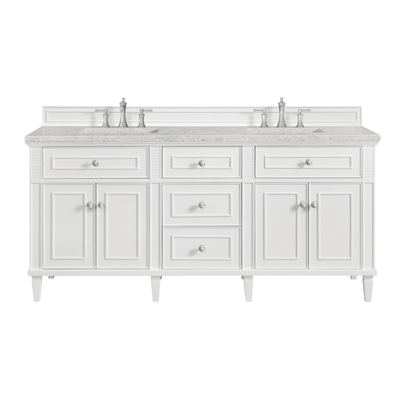 James Martin Lorelai 72" Double Bathroom Vanity, Bright White by James Martin