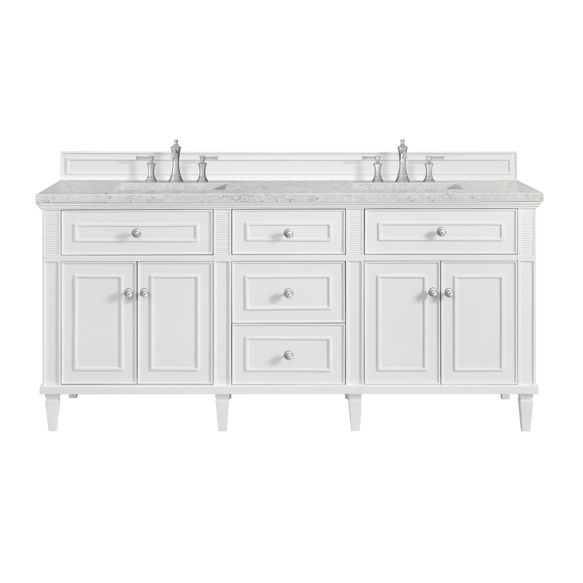 James Martin Lorelai 72" Double Bathroom Vanity, Bright White by James Martin