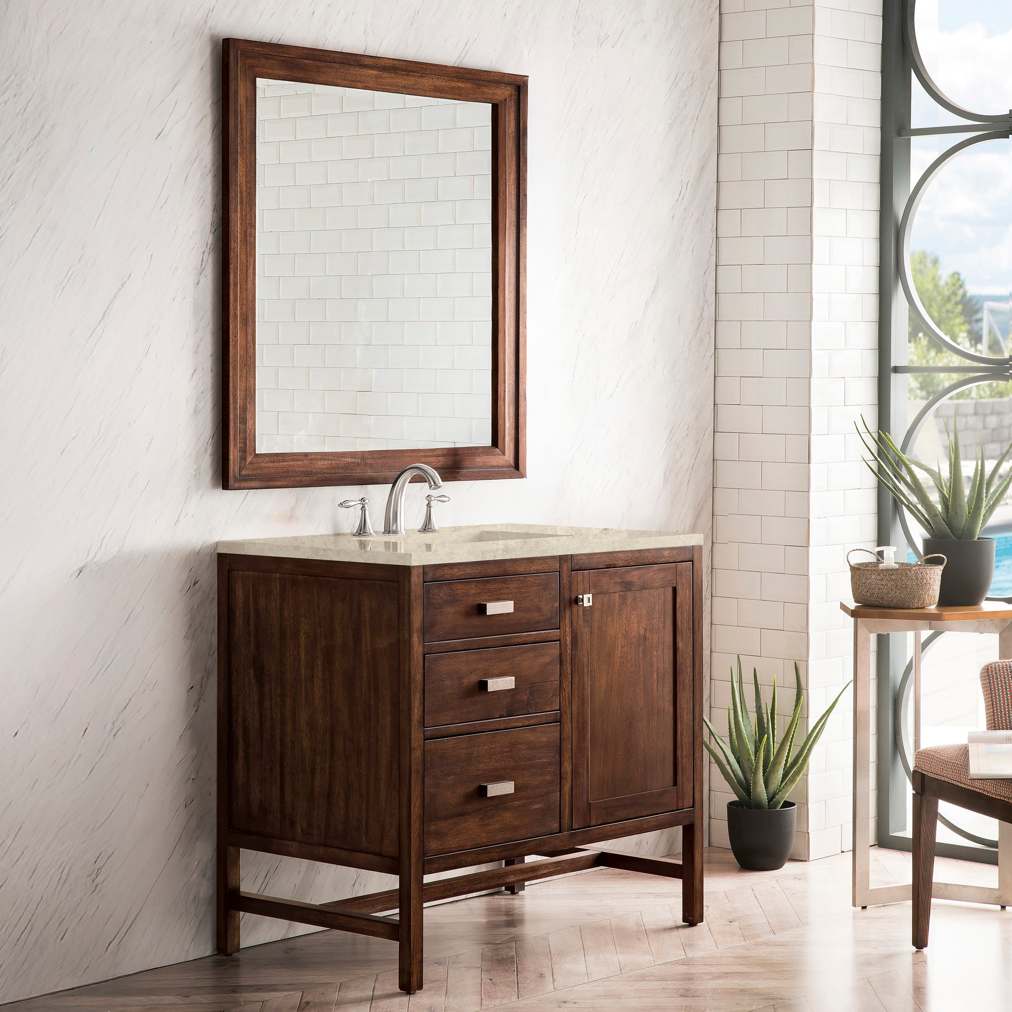 James Martin Addison 36" Single Bathroom Vanity, Mid-Century Acacia by James Martin