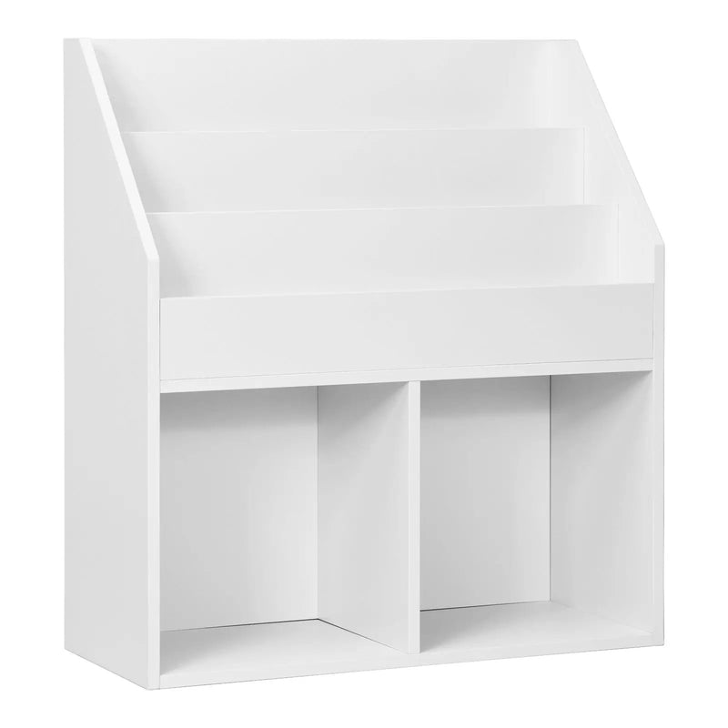 Kids Wooden Bookshelf Bookcase Children Toy Storage Cabinet Organizer-White by DirectDeals