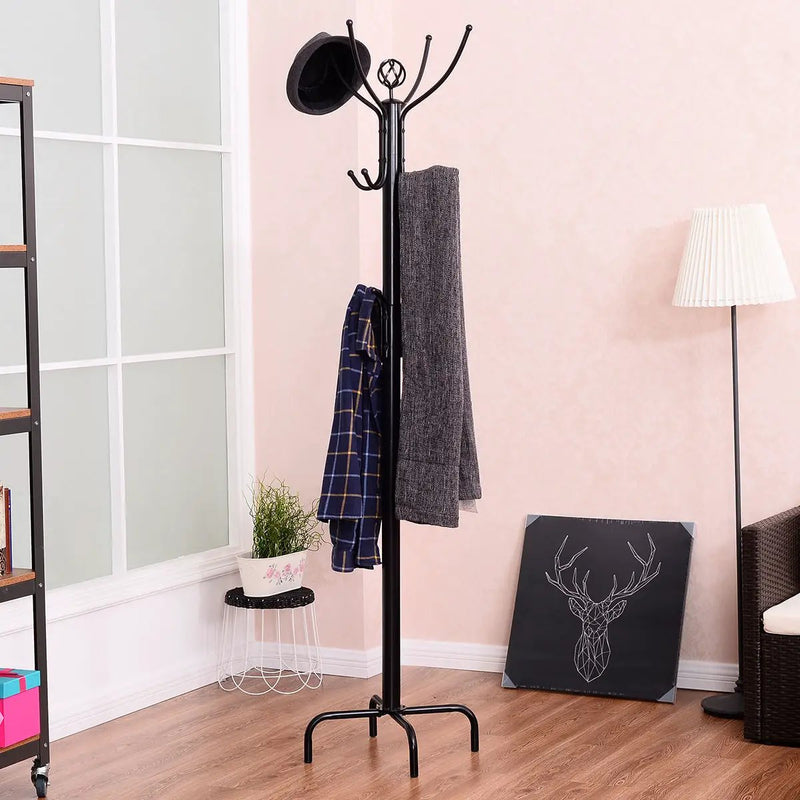 Metal Coat Rack with 12 Hooks by DirectDeals