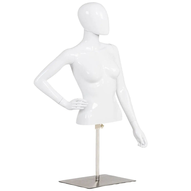 Female Mannequin Torso Adjustable Height with Metal Stand by DirectDeals