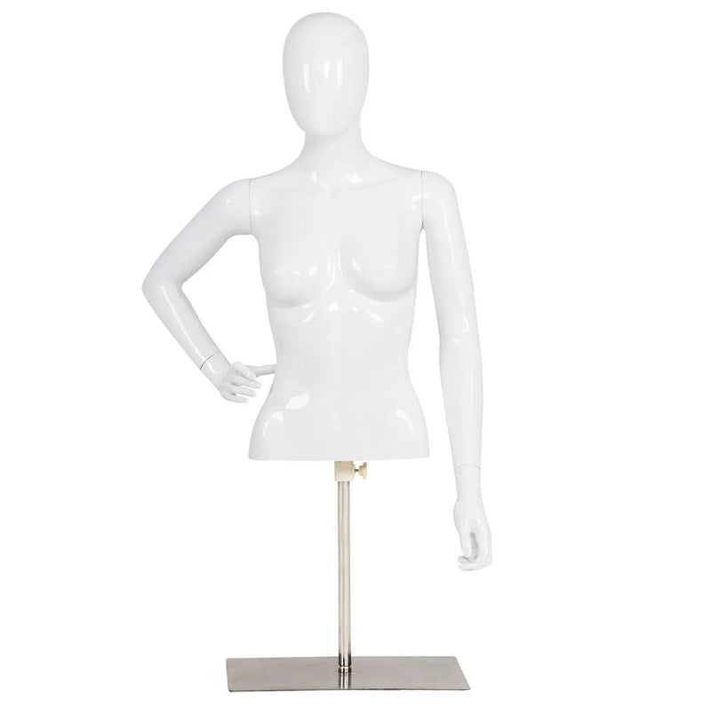 Female Mannequin Torso Adjustable Height with Metal Stand by DirectDeals