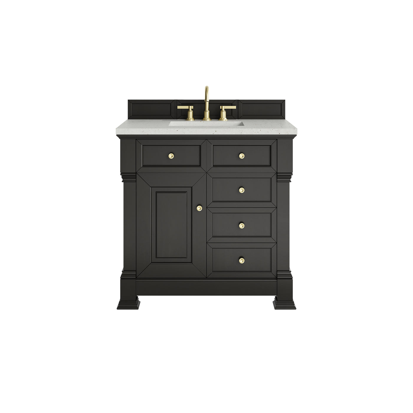 James Martin Brookfield 36" Single Bathroom Vanity, Black Onyx with Lime Delight countertop