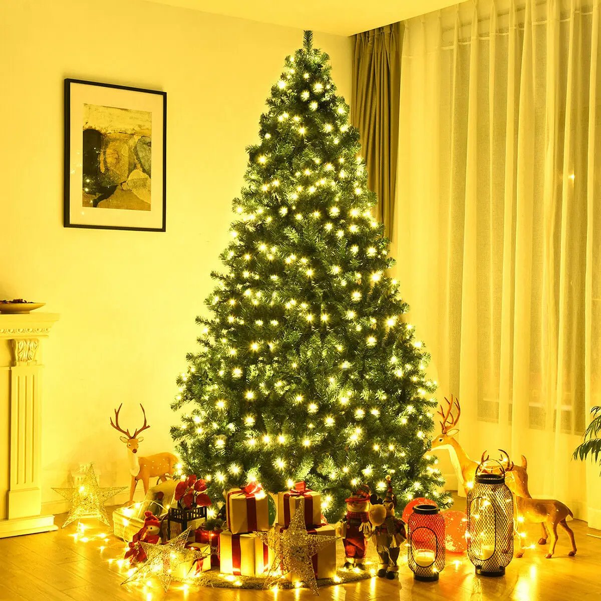 7 Feet PVC Artificial Christmas Tree with LED Lights by DirectDeals