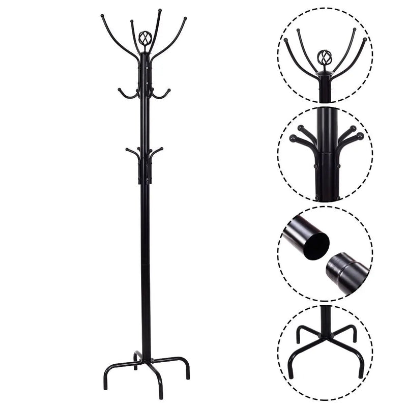 Metal Coat Rack with 12 Hooks by DirectDeals